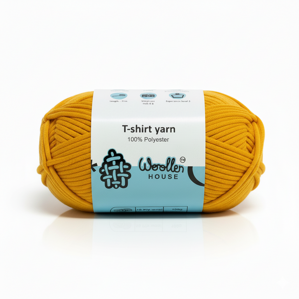 T-Shirt Yarn 10PLY by WoollenHouse  - Golden Yellow 5512