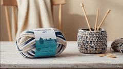 Multicolour T-Shirt Yarn by WoollenHouse - Whiteblue & Beige 5802