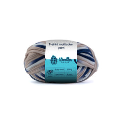 Multicolour T-Shirt Yarn by WoollenHouse - Whiteblue & Beige 5802