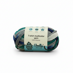 Multicolour T-Shirt Yarn by WoollenHouse - Greenblue & Grey 5804