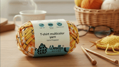 Multicolour T-Shirt Yarn by WoollenHouse - Orange Shade 5805