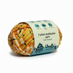 Multicolour T-Shirt Yarn by WoollenHouse - Orange Shade 5805