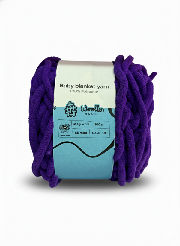 Baby Blanket Yarn by Woollen House - Dark Purple 6004