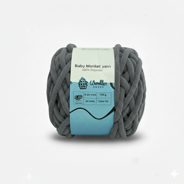 Baby Blanket Yarn by Woollen House - Dark Grey 6005