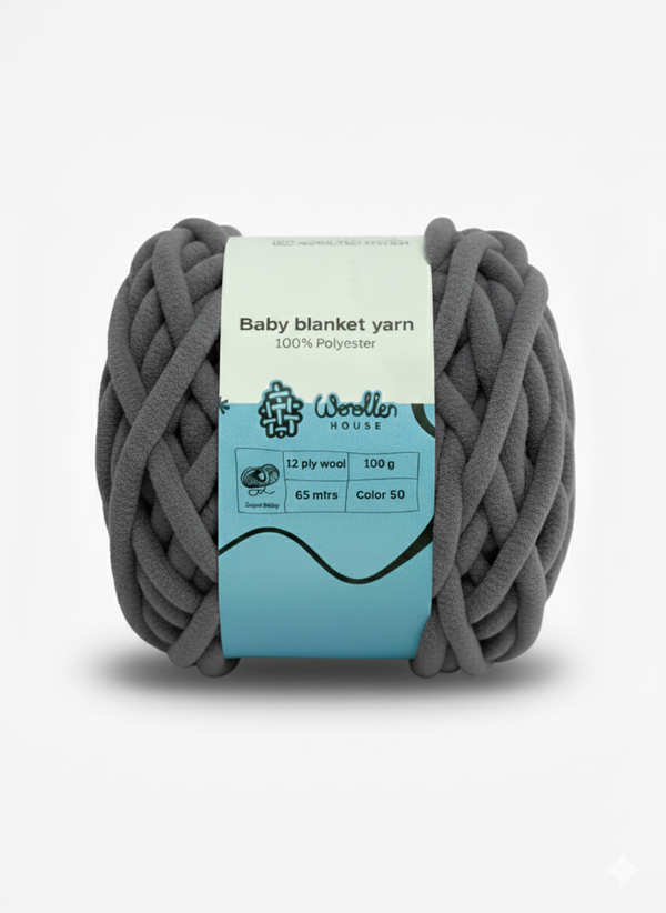 Baby Blanket Yarn by Woollen House - Dark Grey 6005