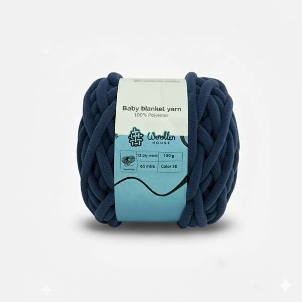 Baby Blanket Yarn by Woollen House - Navy Blue 6006