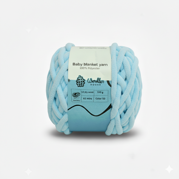 Baby Blanket Yarn by Woollen House  - Light Blue 6008