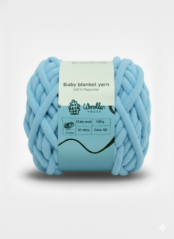 Baby Blanket Yarn by Woollen House  - Light Blue 6008