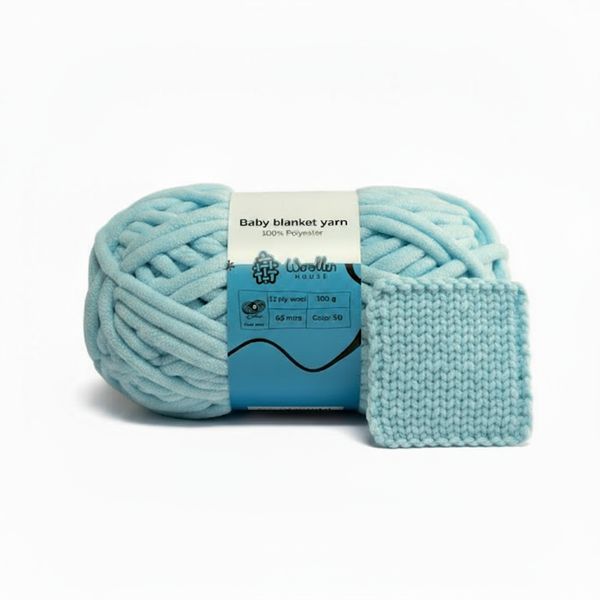 Baby Blanket Yarn by Woollen House  - Light Blue 6008