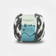 Baby Blanket Yarn by Woollen House -  Grey & White 6011