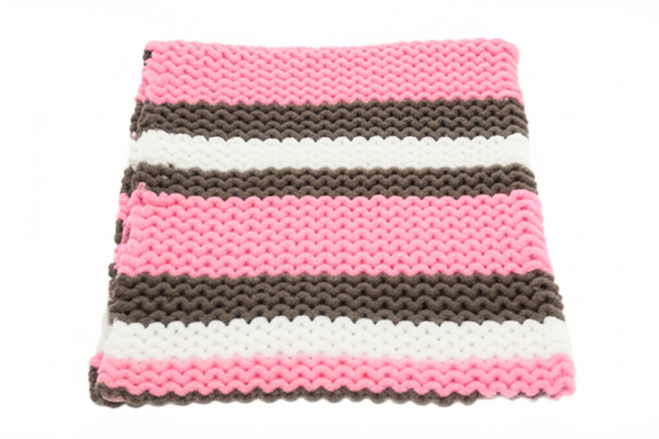 Baby Blanket Yarn by Woollen House  -  Greywhite & PInk 6012
