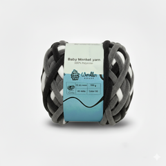 Baby Blanket Yarn by Woollen House -  Whitegrey & Black 6013