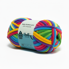 Baby Blanket Yarn by Woollen House  -  Rainbow color 6015