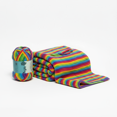 Baby Blanket Yarn by Woollen House  -  Rainbow color 6015