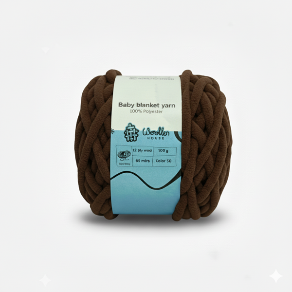 Baby Blanket Yarn by Woollen House -  Dark Brown 6017