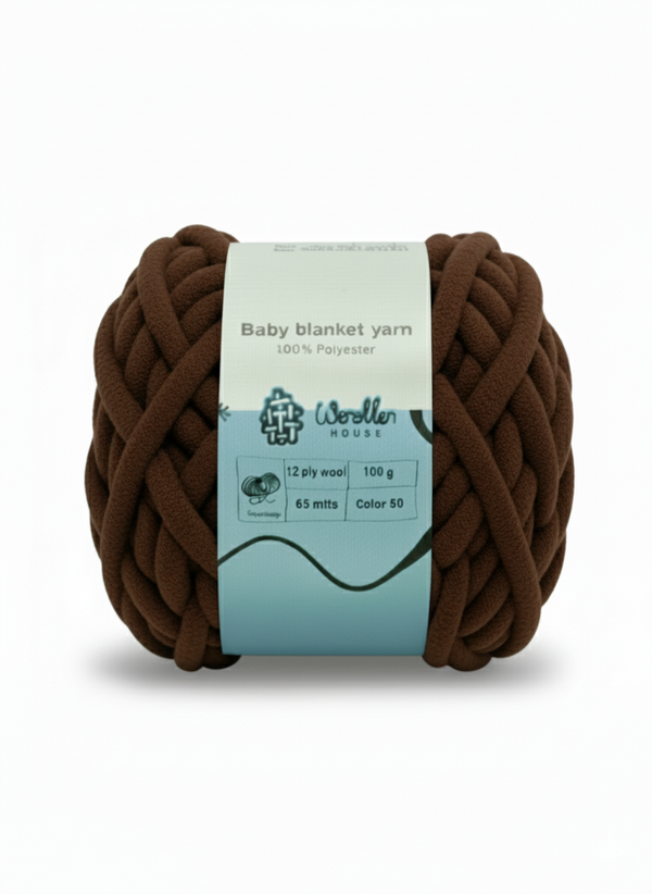 Baby Blanket Yarn by Woollen House -  Dark Brown 6017