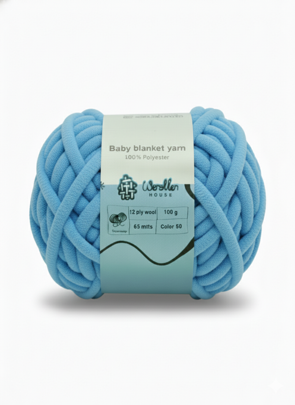 Baby Blanket Yarn by Woollen House - Blue 6018