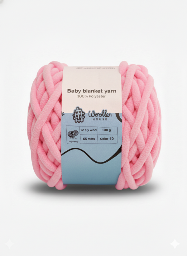 Baby Blanket Yarn by Woollen House -  Neon Pink 6022