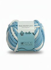 Baby Blanket Yarn by Woollen House -  Blue&White 6023