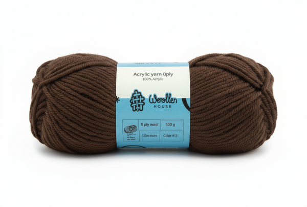 8 PLY Acrylic Yarn by Woollen House- Light Brown 7003