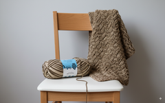 8 PLY Acrylic Yarn by Woollen House - Beige&Brown 7005