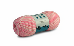 8 PLY Acrylic Yarn by Woollen House - White & Pink 7006