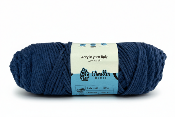 8 PLY Acrylic Yarn by Woollen House - Sea Blue 7008