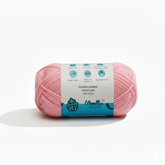 Crochet Combed 4PLY Yarn by Woollen House - Baby Pink 7201