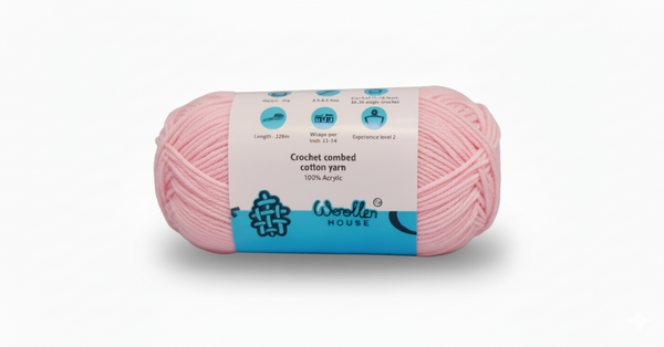 Crochet Combed 4PLY Yarn by Woollen House - Baby Pink 7201