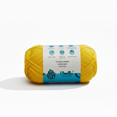 Crochet Combed 4PLY Yarn by Woollen House - Yellow 7202