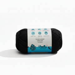 Crochet Combed 4PLY Yarn by Woollen House - Black 7203
