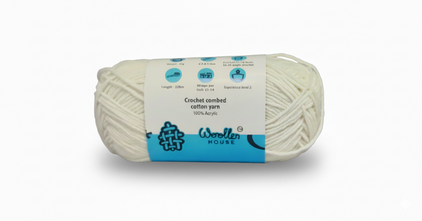 Crochet Combed 4PLY Yarn by Woollen House - White 7204