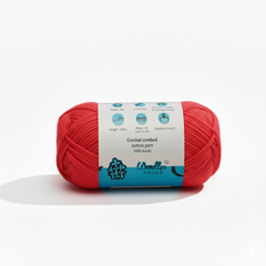 Crochet Combed 4PLY Yarn by Woollen House - Red 7206