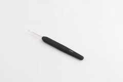 Silver Aluminium Single Ended Crochet Hook with black soft feel Handle 3.00 mm