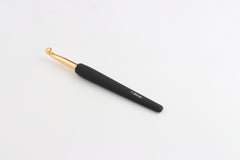 Gold Aluminum Single Ended Crochet Hooks with Black SoftÃ? FeelÃ? Handle 7.00