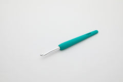 Waves Aluminium Single Ended Crochet Hooks with colorful soft feel handle 7.00mm Turquoise