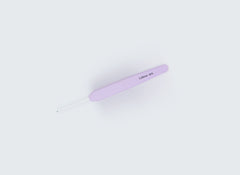Waves Aluminium Single Ended Crochet Hooks with colorful soft feel handle 3.25 mm (D) lavender Mist