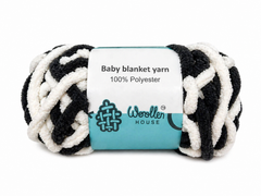 Baby Blanket Yarn by Woollen House - Black & White 6027