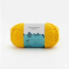 Milk Cotton Yarn 5PLY by Wollen House - Bright yellow 4531