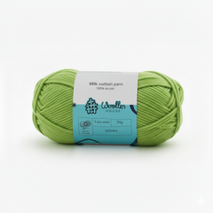 Milk Cotton Yarn 5PLY by Wollen House - Apple Green - 4532