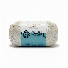 Metallic T-Shirt Yarn 6 Ply - Off White Sparkle 5228 | Woollen House