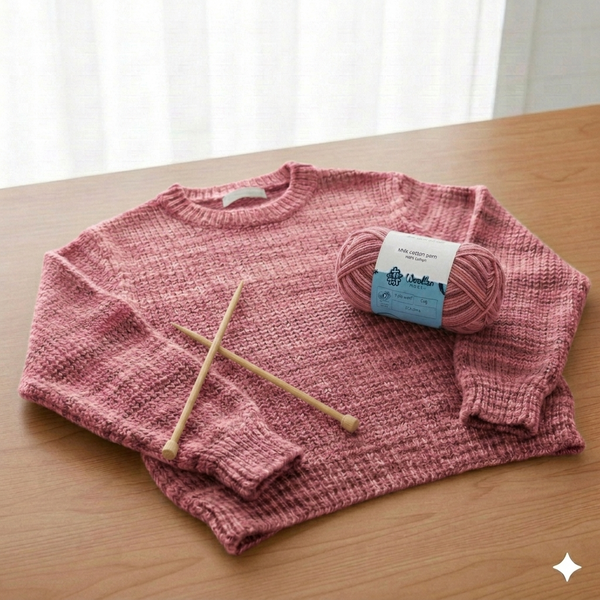 Milk Cotton Yarn 5 Ply - Dusty Rose Pink - 4548 | Woollen House