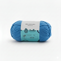 Milk Cotton Yarn 5 Ply - Blue 4525 | Woollen House