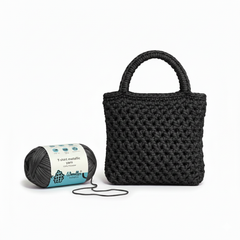 Metalic T-Shirt Yarn 6PLY by WoollenHouse - Plain Black - 5217