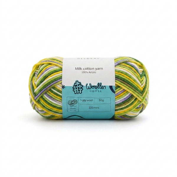 Milk Cotton Yarn 5 Ply - Multicolour 4543 | Woollen House