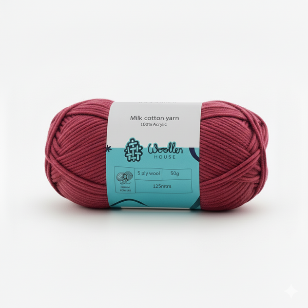 Milk Cotton Yarn 5PLY by Wollen House - Cherry Blossom 4508