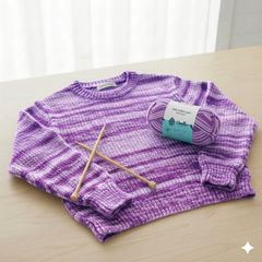 Milk Cotton Yarn 5 Ply - Multicolour Purple Shades 4534 | Woollen House