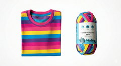 Multicolour T-Shirt Yarn by WoollenHouse - Rainbowcolour 5808