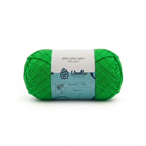 Milk Cotton Yarn 5 Ply - Fern Green 4545 | Woollen House