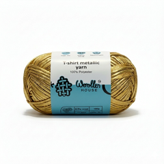 Metalic T-Shirt Yarn 6PLY by WoollenHouse - Light Gold 5210